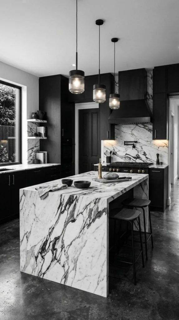 Marble Contrast Kitchen