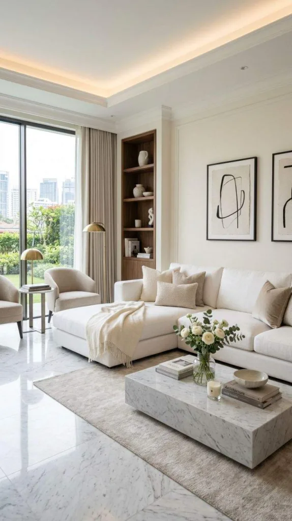 The White Couch Living Room Everyone's Saving 10 Marble Luxe Lounge