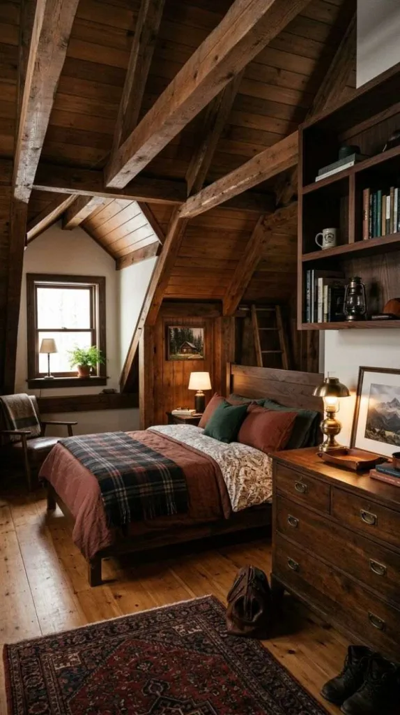 The Cozy Mens Bedroom Trend That's Taking Over Pinterest 10 Masculine Attic Bedroom