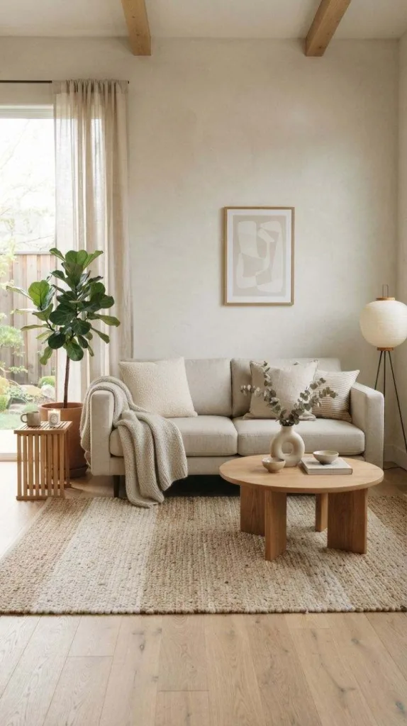 8+ Japandi Living Room Design for a Cozy Home 3 Minimalist Japandi Sofa Styling