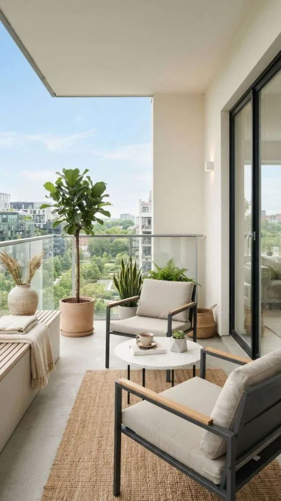 12 Balcony Decor Ideas for Cozy and Stylish Outdoor Spaces 4 Modern Minimalist Balcony Design