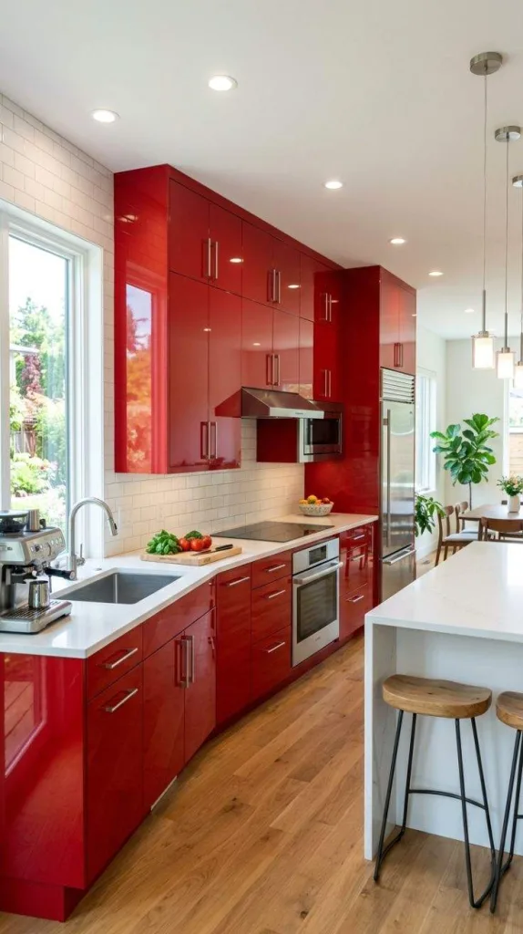 Modern Red Cabinets