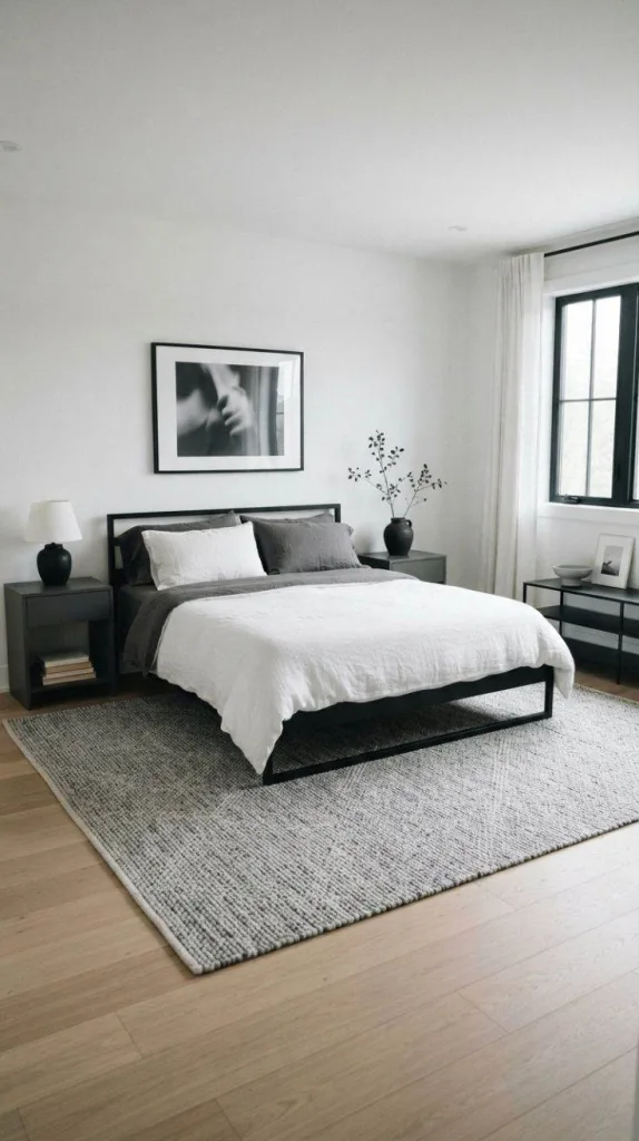 Monochrome Minimalist Sleep Space