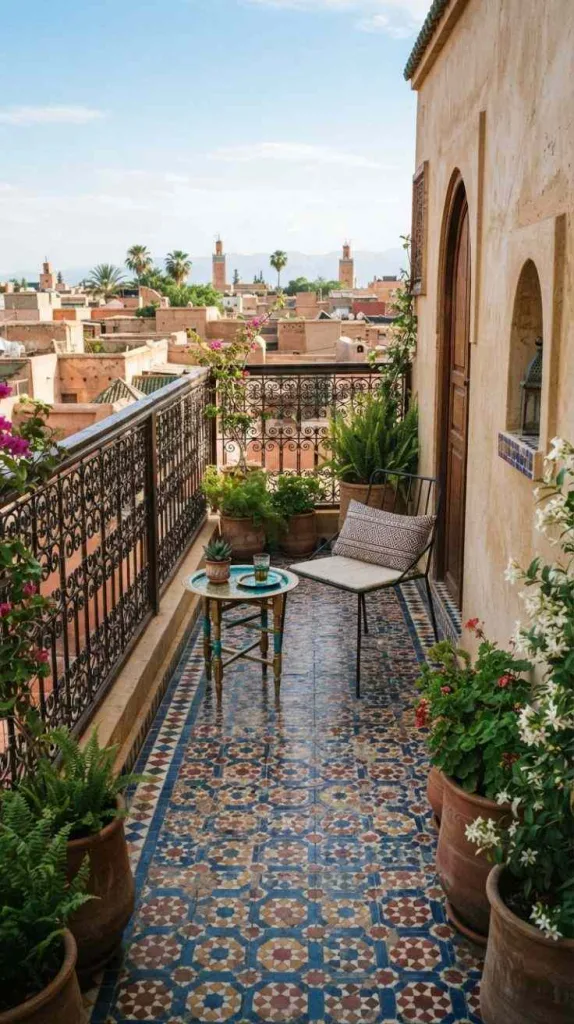 The Best Narrow Balcony Decor for Apartments 3 Moroccan Tile Balcony Style