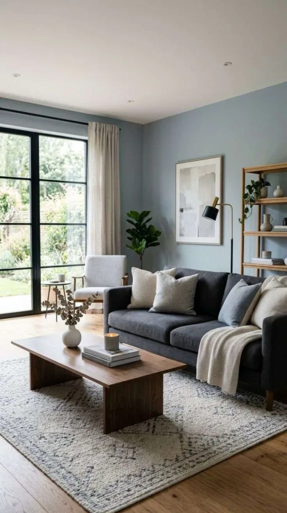 These Charcoal Couch Living Room Ideas Inspiration You'll Want to Save 11 Muted Blue Gray