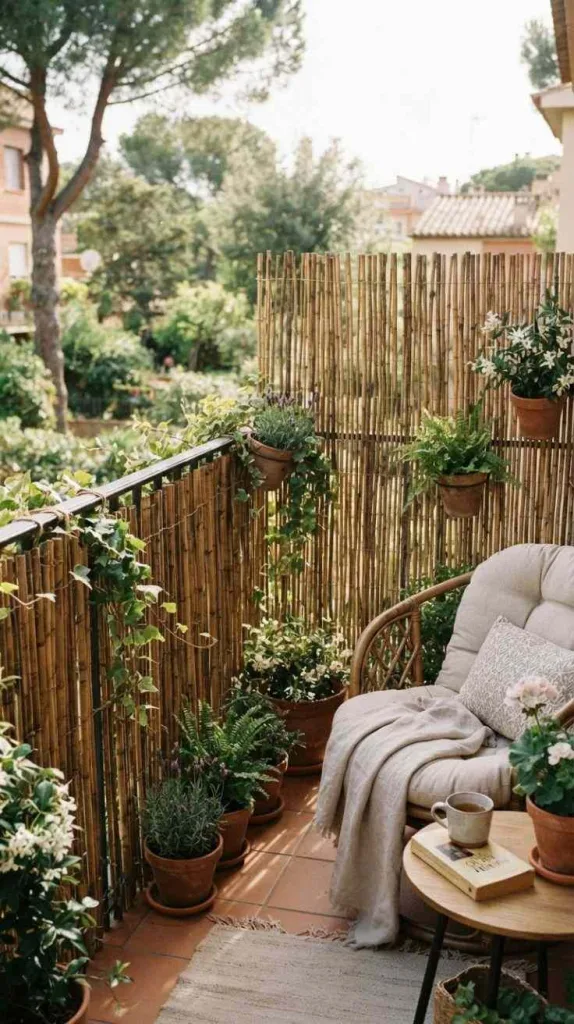 11+ Balcony Decor Stylish Outdoor Living Spaces 10 Natural Bamboo Privacy Screen
