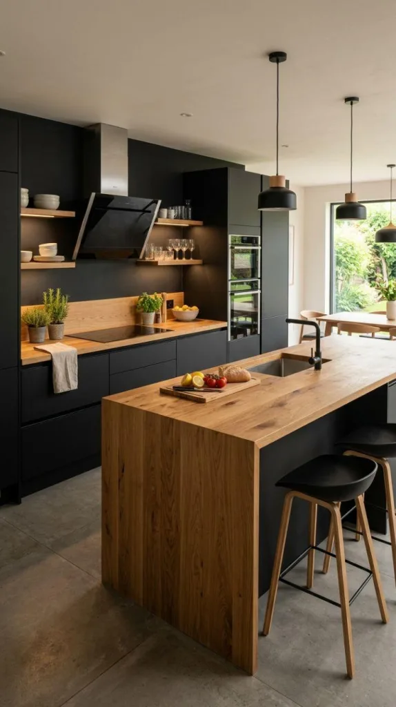 Oak and Black Contrast