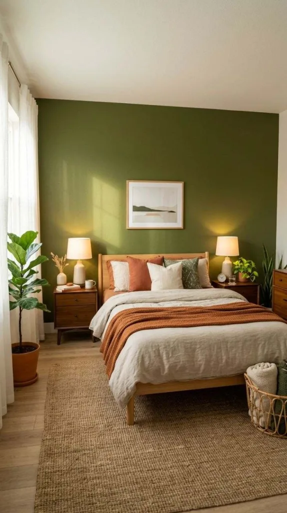 Olive Green Accent Wall