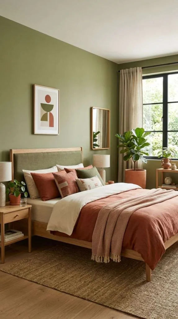 Olive With Terracotta Accents