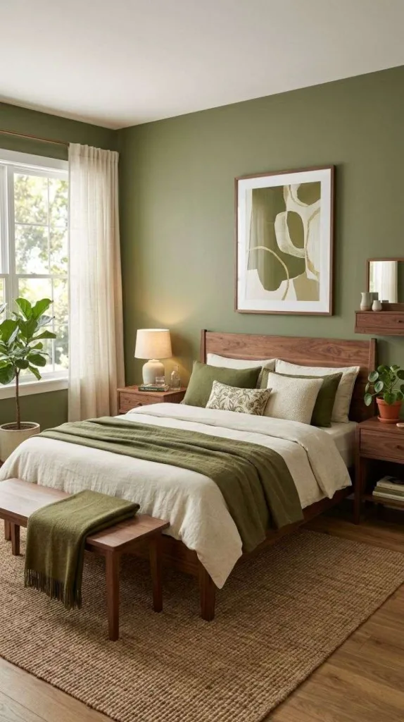 Olive and Walnut Bedroom