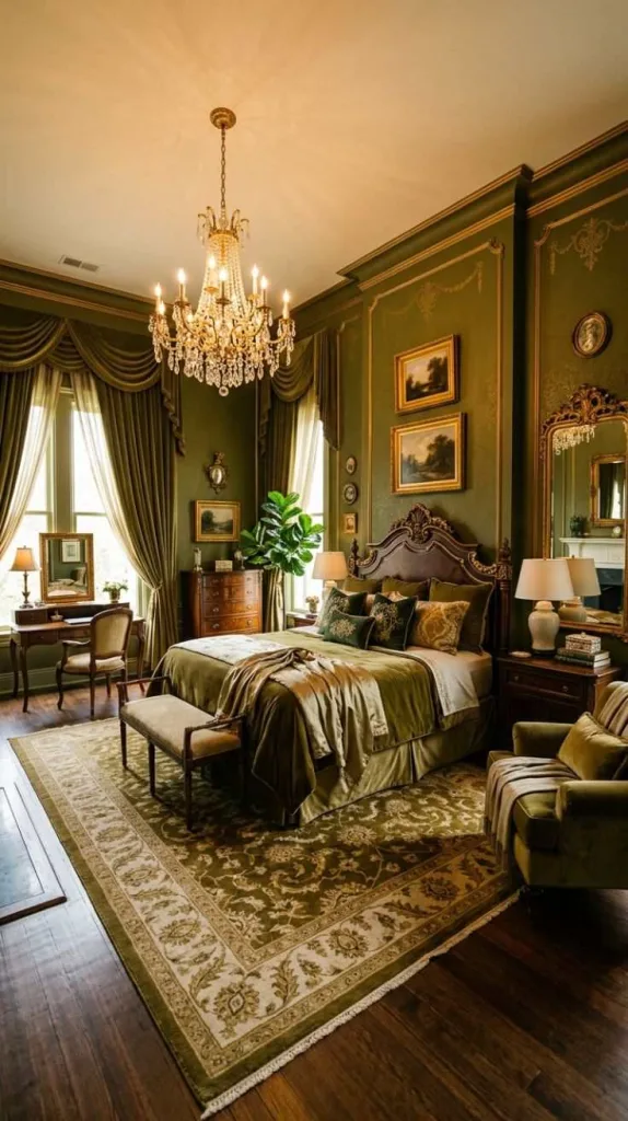 Opulent Olive Green Elegance