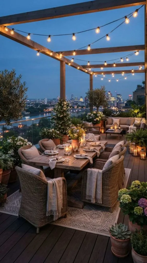 Large Balcony Decor Ideas You'll Want to Copy Year 3 Outdoor Dining Lounge Setup