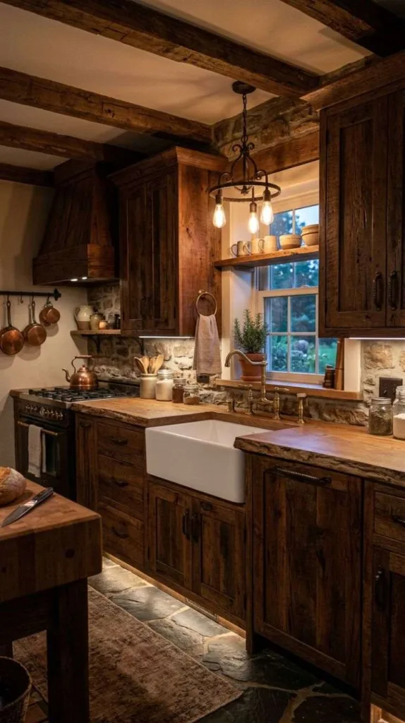 Dark Rustic Kitchen Ideas for Timeless Charm 3 Reclaimed Wood Cabinetry