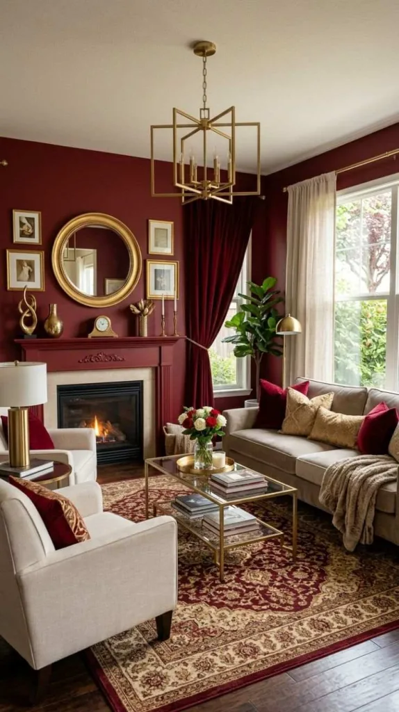 Red with Brushed Gold