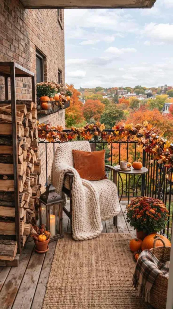 These Fall Balcony Decor Bring All the Autumn Vibes 10 Rustic Firewood Feature Stack