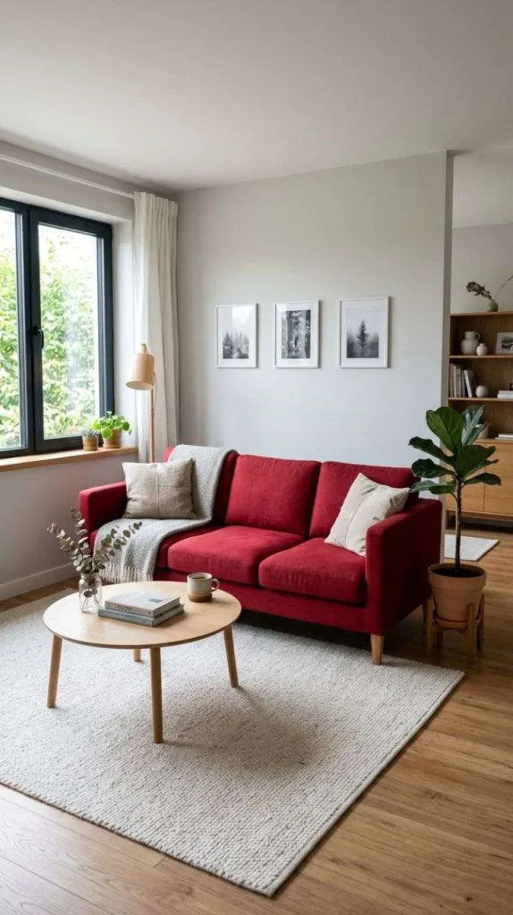 These Red Couch Living Rooms Prove Bold Colors Always Win 9 Scandinavian Warmth