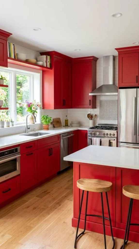 Shaker Red Cabinets