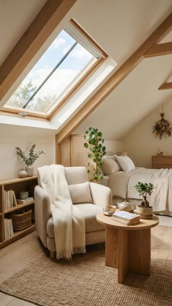 All These Attic Bedroom Ideas Don't Feel Small at All 4 Skylight Reading Nook Setup