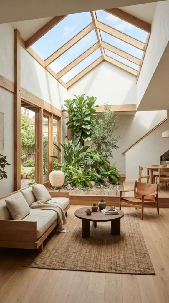 I Found 10 Japandi Interior Ideas You Tried Sooner 9 Skylit Atrium Living Space