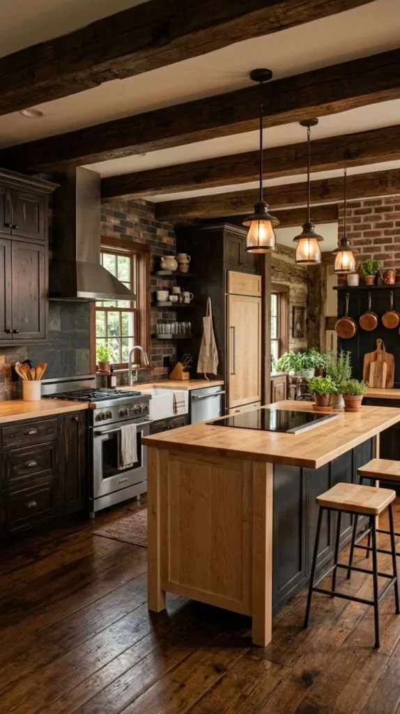 Dark Rustic Kitchen Ideas for Timeless Charm 11 Sleek Maple Modernity