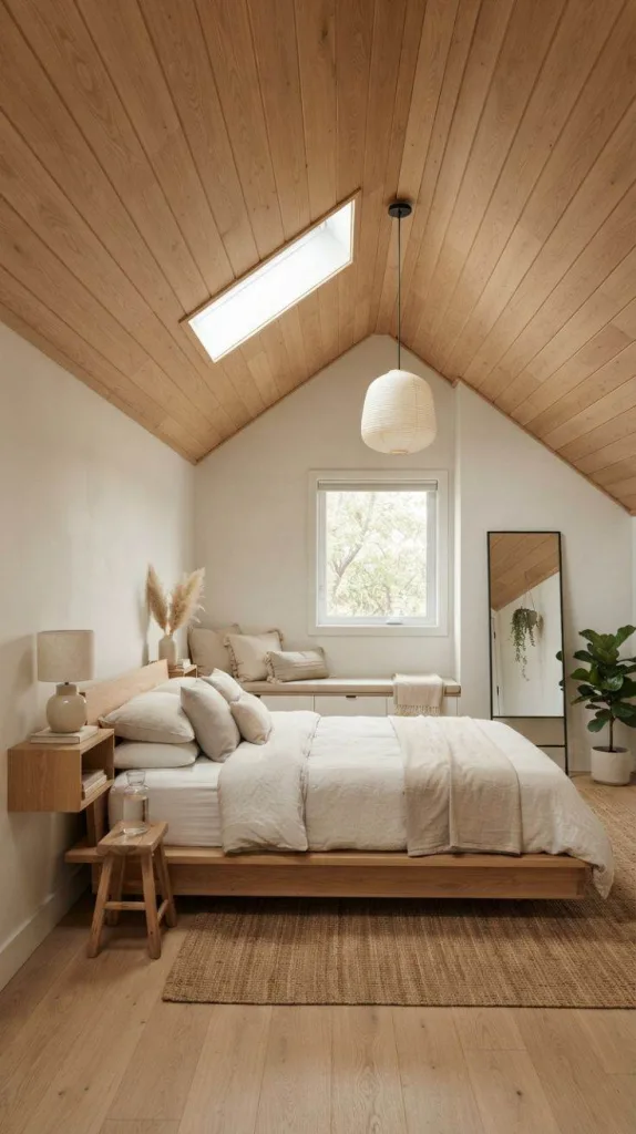 All These Attic Bedroom Ideas Don't Feel Small at All 12 Sloped Ceiling Accent Wall
