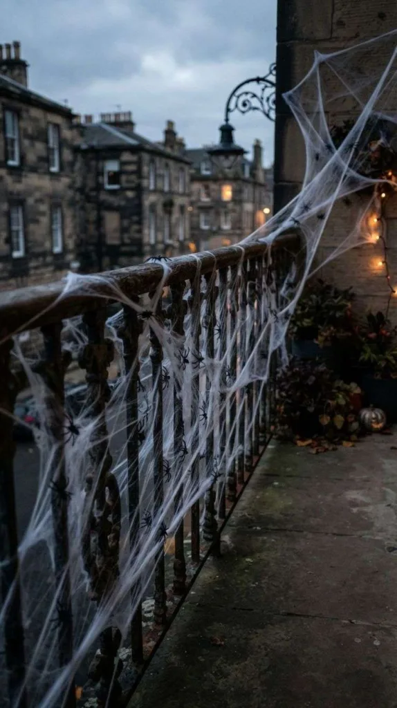 12 Halloween Balcony Decor for Spooky Apartment Style 10 Spider Web Balcony Accent
