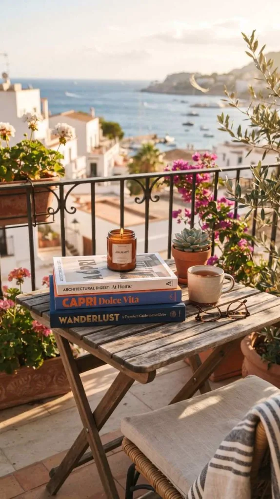 This Balcony Table Decor Instantly Elevate Your Outdoor Space 8 Stacked Coffee Table Books