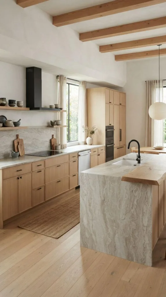 10 Japandi Style Kitchen Design for Modern Living 7 Stone Countertop Japandi Kitchen
