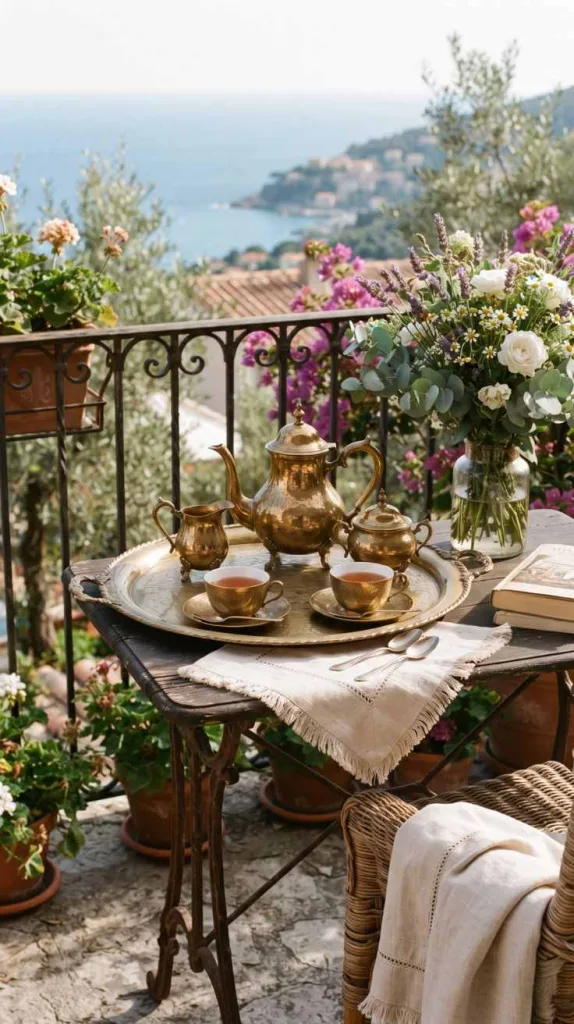 This Balcony Table Decor Instantly Elevate Your Outdoor Space 6 Vintage Brass Tea Service
