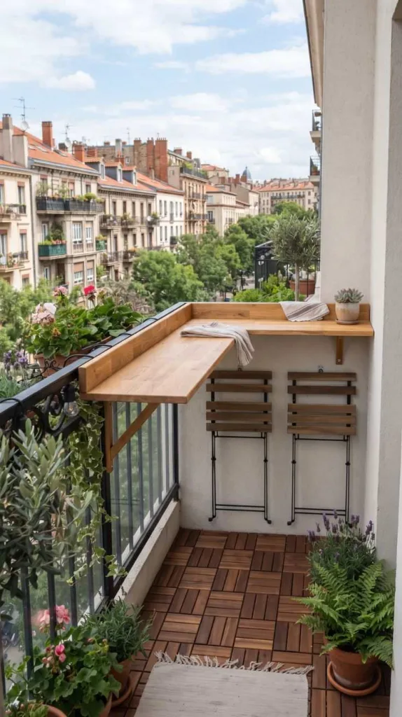 This Mini Balcony Decor Ideas That Looks Luxurious Without Taking Space 6 Wall Mounted Breakfast Bar