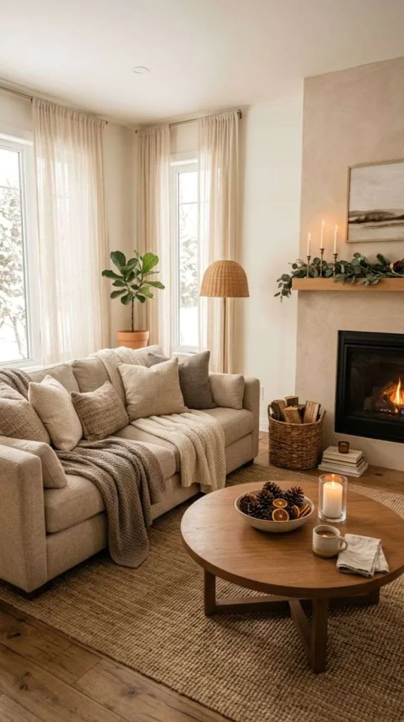 Winter Decor Ideas for the Home You'll Love 8 Warm Neutral Living Room