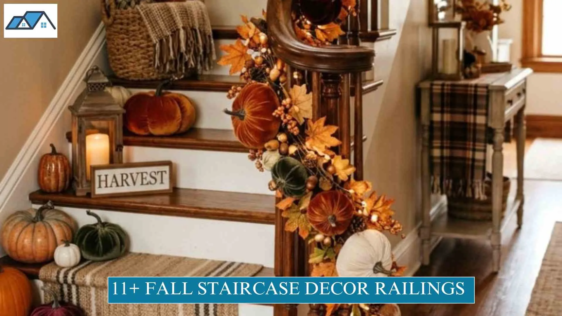 fall staircase decor railings