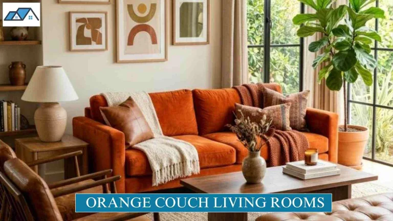 These Orange Couch Living Rooms Prove Bold Colors Really Work 6 orange couch living rooms