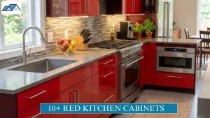 red kitchen cabinets