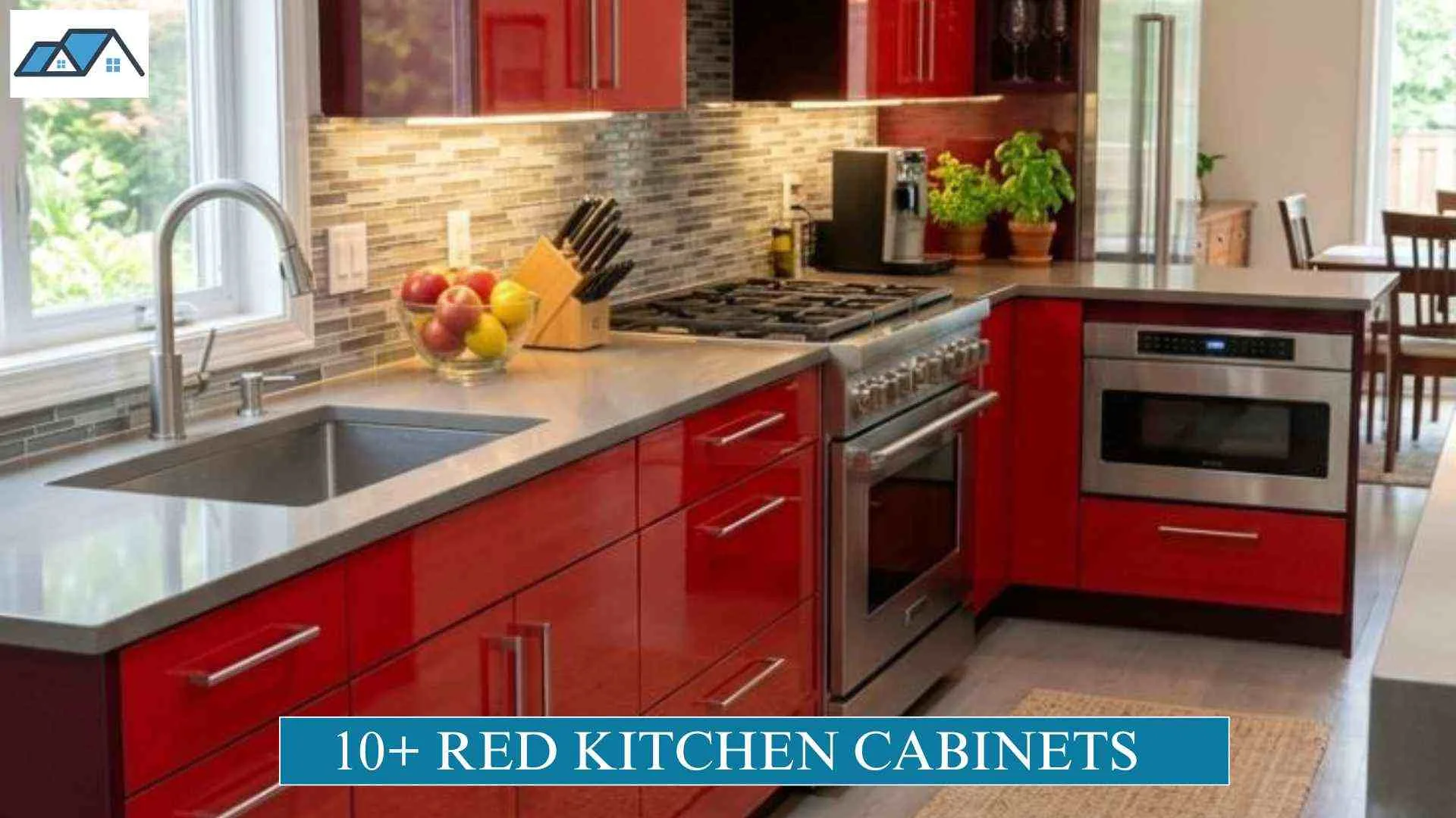 red kitchen cabinets