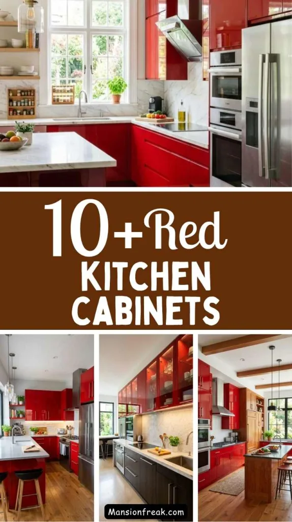 Red Kitchen Cabinets