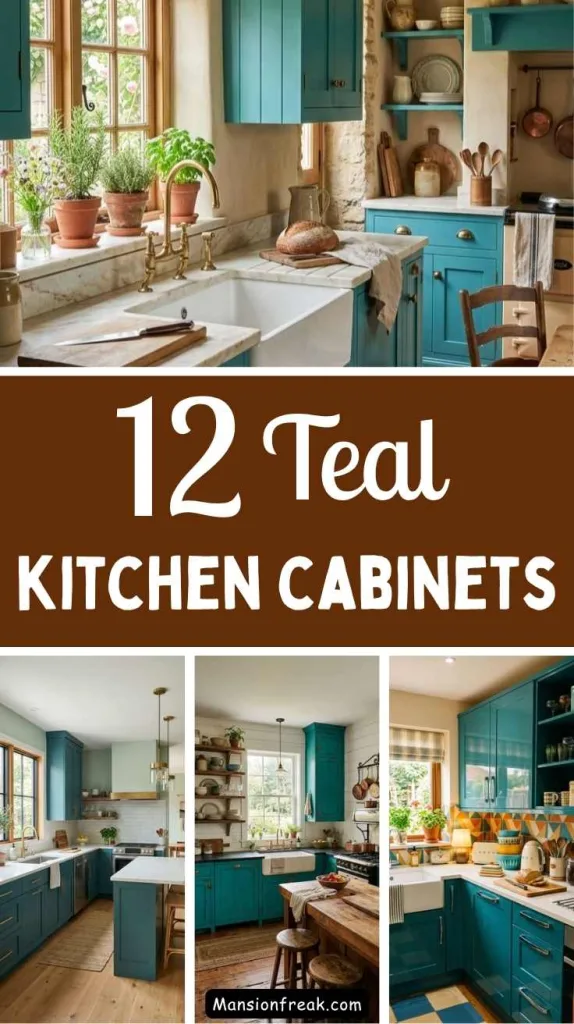 Teal Kitchen Cabinets